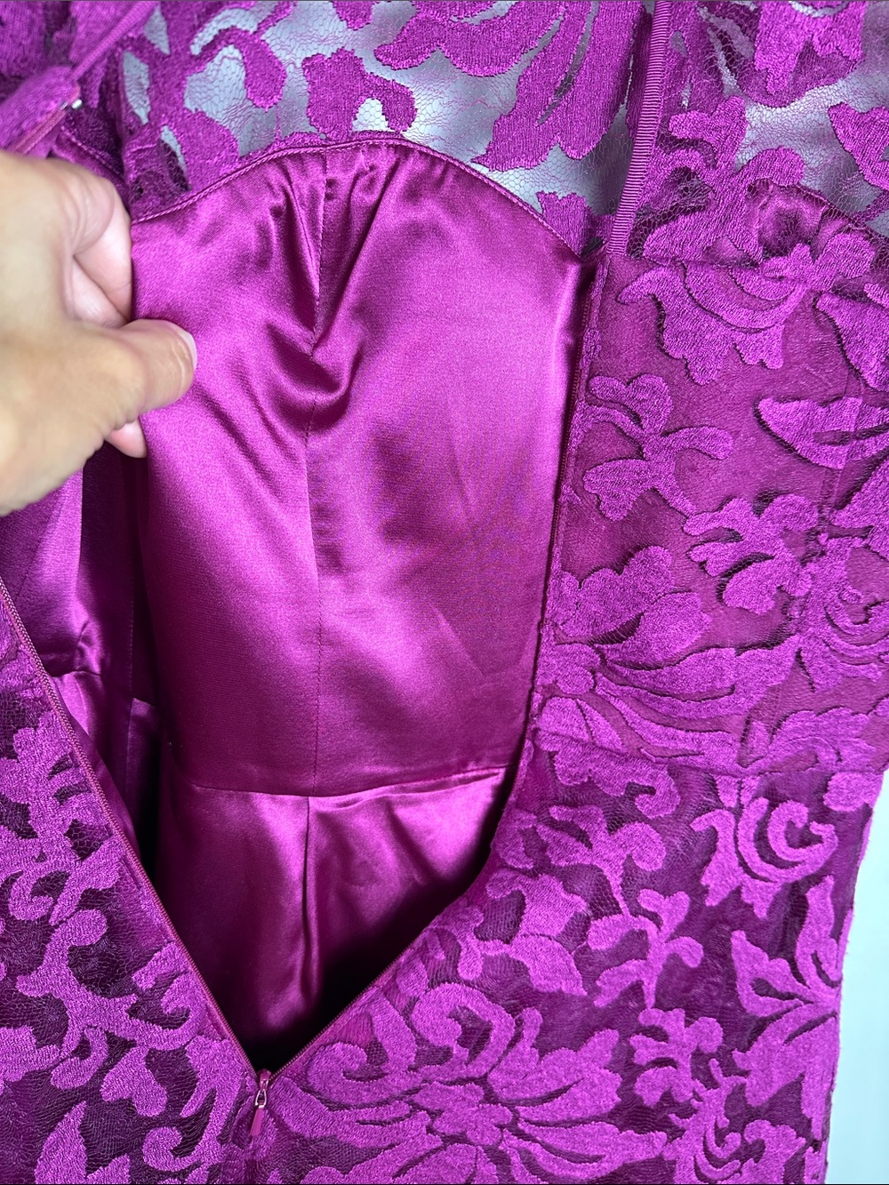 Ted Baker Fuchsia Lace Fit-and-Flare Mini Dress Formal wedding guest designer - Picture 10 of 16